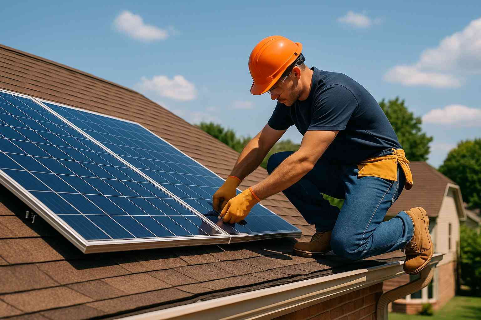 Solar Panels getting Installed