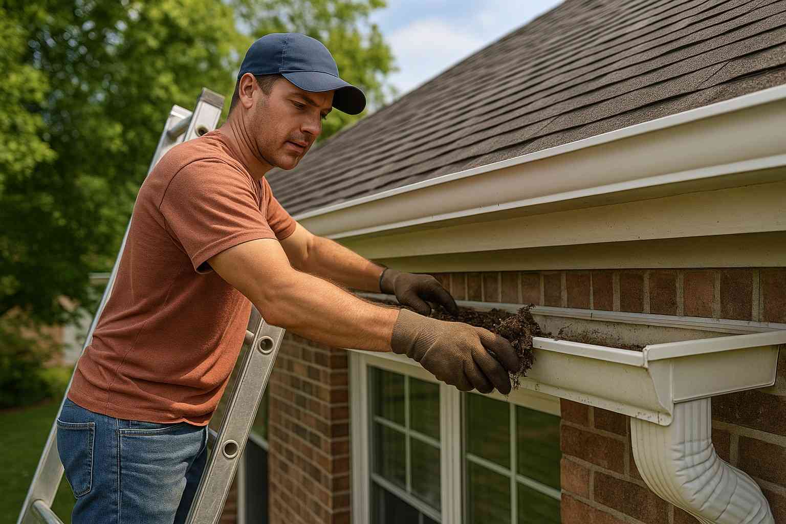 Cleaning-A-Katy-TX-Gutter