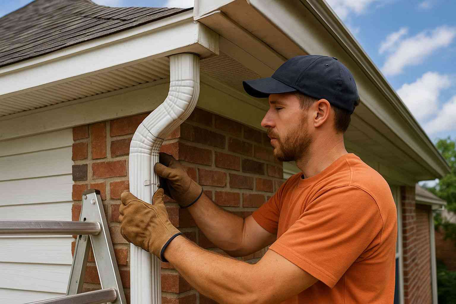 Repairing-Gutter-Downspout
